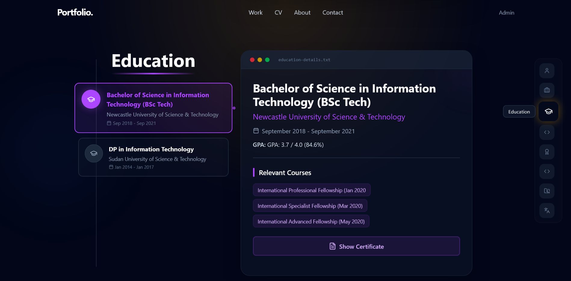 Next-Generation Personal Portfolio — Built with MERN, React TS & Tailwind