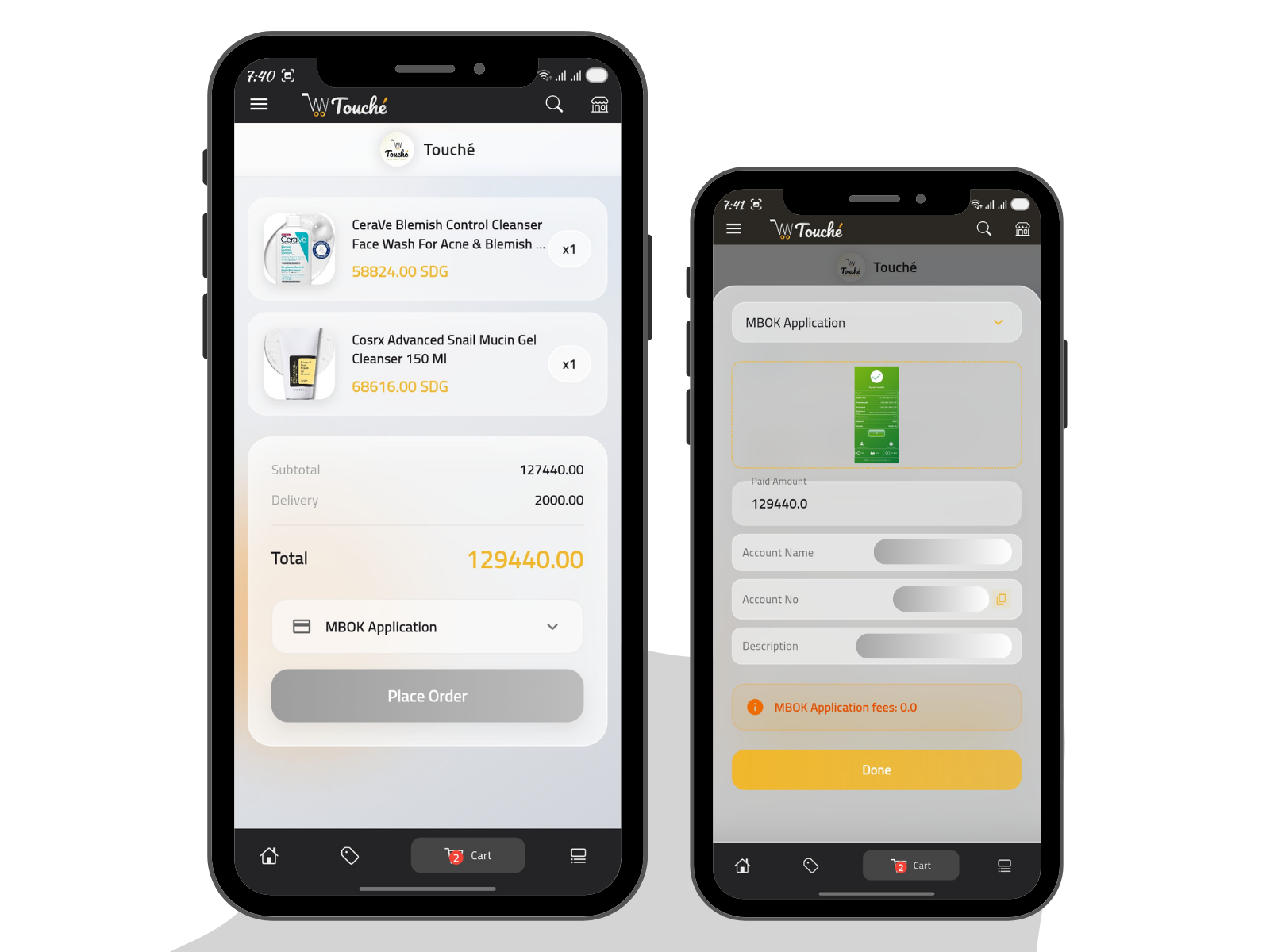 Touché Mobile App – Client Side